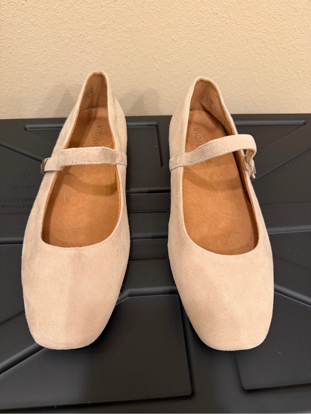 Vionic Sand Suede Mary Jane Flats with Strap